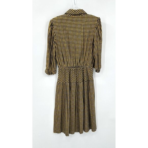 vintage 80s DROP WAIST DRESS gingham checkered secretary retro flannel M - Picture 5 of 7